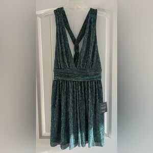 Lulu's Green Pleated Halter Sundress